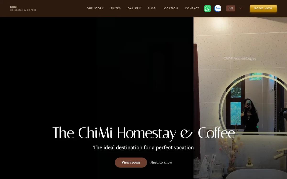 ChiMi Homestay & Coffee homepage