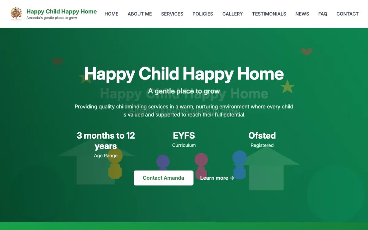 Happy Child Happy Home homepage