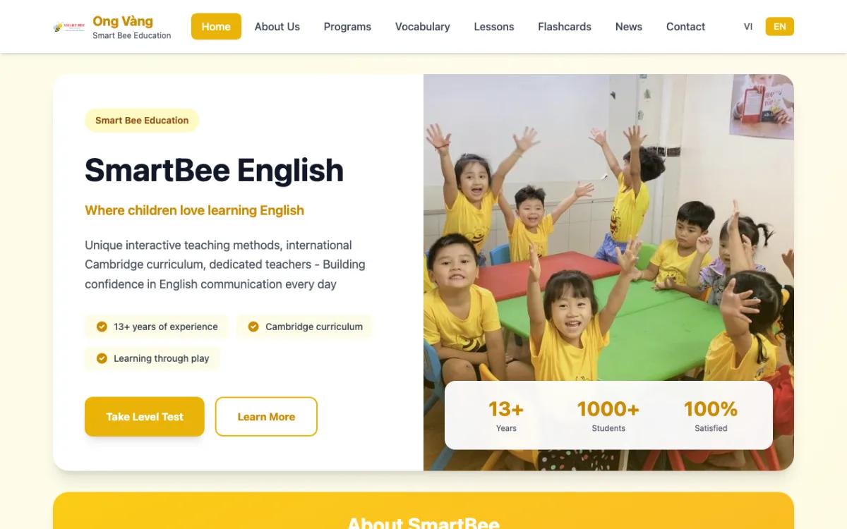 Smart Bee Education homepage