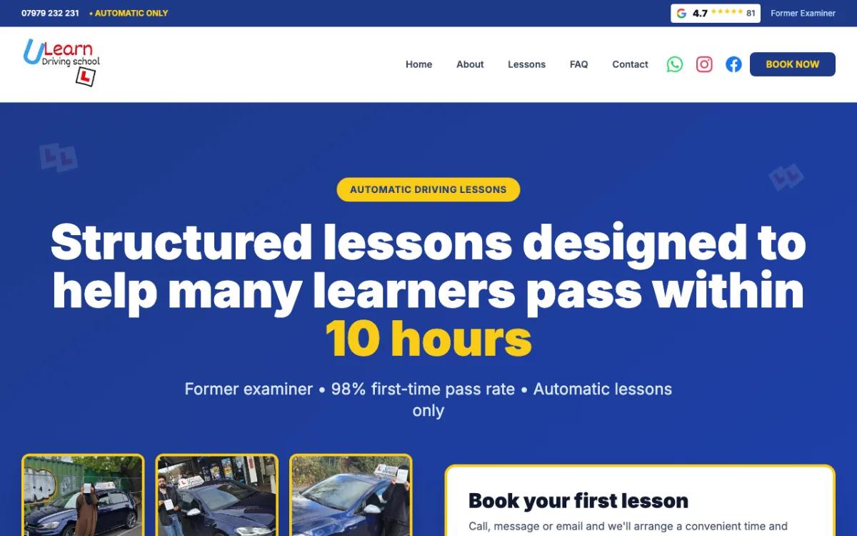 Ulearn Driving School homepage