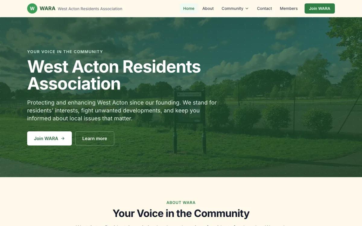 West Acton Residents Association homepage
